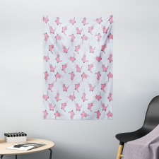 Romantic Pink Kittens Tapestry