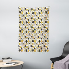 Retro Polka Dotted Stars Tapestry