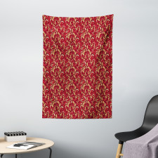 Colored Foliage Pattern Tapestry