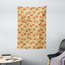 Playful Fauna on Beach Tapestry