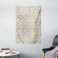 Cartoon Bunnies Dots Tapestry