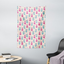 Fun Kids Cartoon Hearts Tapestry