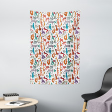 Colorful Sketch Composition Tapestry