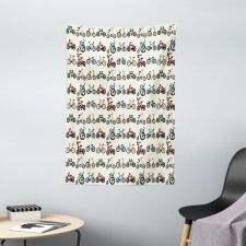 Colorful Bicycles Pattern Tapestry