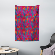 Colorful Swirls Curls Tapestry