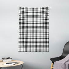 Black and White Grid Tapestry