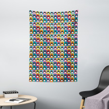 Colorful Frame Animals Tapestry