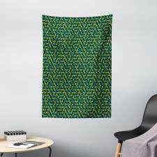 Green Toned Shapes Tapestry