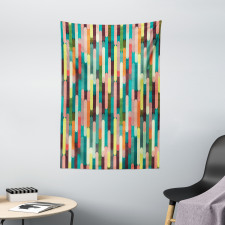 Colorful Grunge Stripes Tapestry