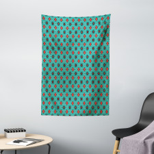 Geometric Retro Motifs Tapestry