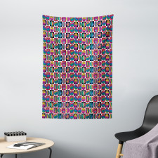Checkered Doodle Eggs Tapestry