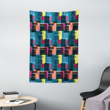 Vintage Geometric Shapes Tapestry