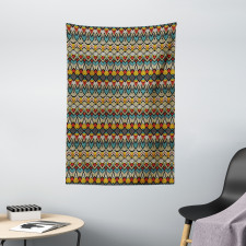 Retro Grunge Geometric Tapestry