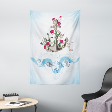 Anchor with Roses Shells Tapestry