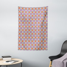 4 Petal Floral Motifs Tapestry