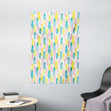 Colorful Doodle Food Tapestry