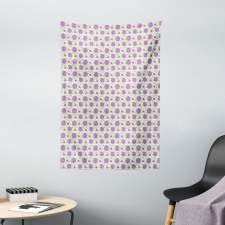 Floral Pixel-Like Dots Tapestry