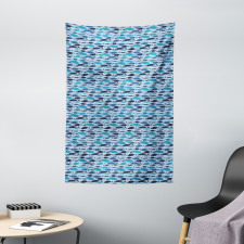 Graphic Fish Silhouettes Tapestry