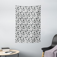 Black and White Clams Tapestry