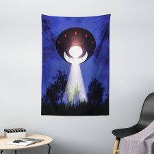 Night Scenery with Aliens Space Tapestry