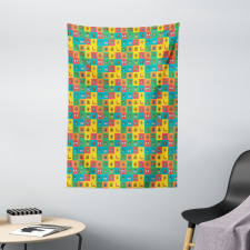 Cartoon Bugs in Square Tapestry