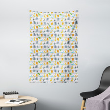 Friendly Zoo Characters Tapestry