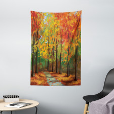 North Woods with Leaves Tapestry