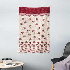 Vintage Art Romantic Roses Tapestry