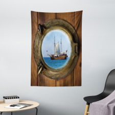 Ship Window with Cruise Tapestry