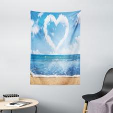 Clouds Heart Shape Tapestry