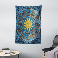 Zodiac Signs Circle Sun Tapestry