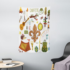 Fleur de Lis Guitar Bonfire Tapestry