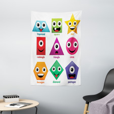 Shapes with Funny Faces Tapestry