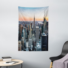 NYC Manhattan Skyline Dusk Tapestry