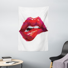 Woman Biting Lips Tapestry