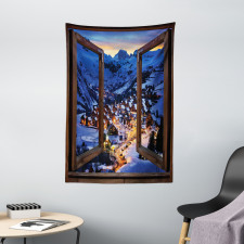 Winter Season Town Tapestry