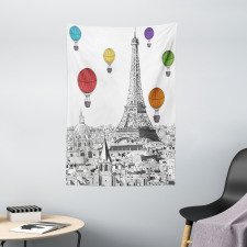 Eiffel Tower and Balloons Tapestry