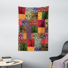 Colorful Pine Squares Art Tapestry