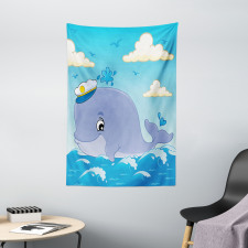 Nursery Theme Captain Whale Tapestry