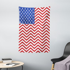 Country Flag with Zigzag Lines Tapestry