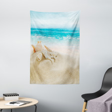 Pastel Beach Scene Tapestry