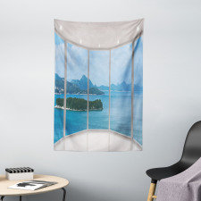 Seascape View from Window Tapestry