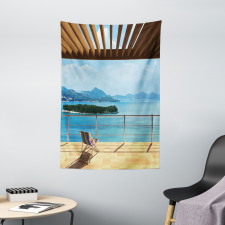 Balcony Panoramic Seascape Tapestry