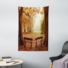 Dramatic Trees and Benches Tapestry