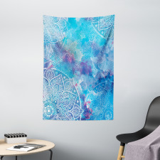 Watercolor Floral Asian Tapestry