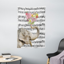 Floral Trunk Music Notes Tapestry