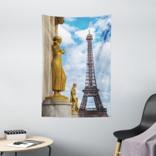 Antique Sculptures Eiffel Tapestry