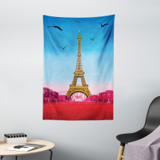 Abstract Grass Eiffel Tower Tapestry