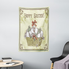 Vintage Ribbon Basket Eggs Tapestry