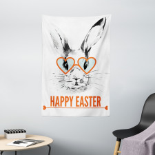 Funny Bunny Glasses Tapestry